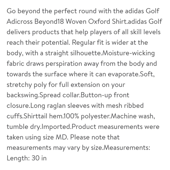 Men's adicross Beyond 18 Woven Oxford Long Sleeve Shirt NWT - Picture 8 of 8